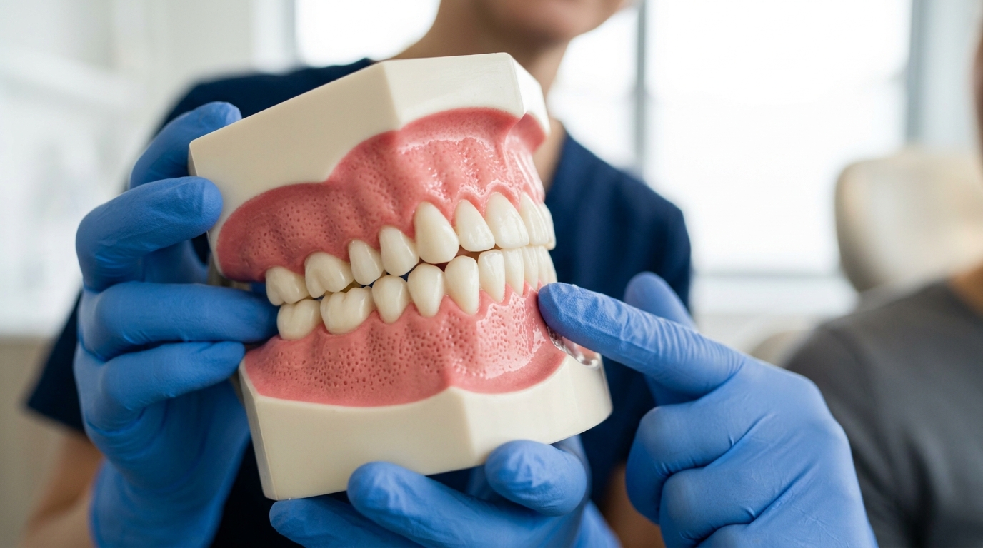 diş eti iltihabı (gingivit) – klinik yakın plan detay