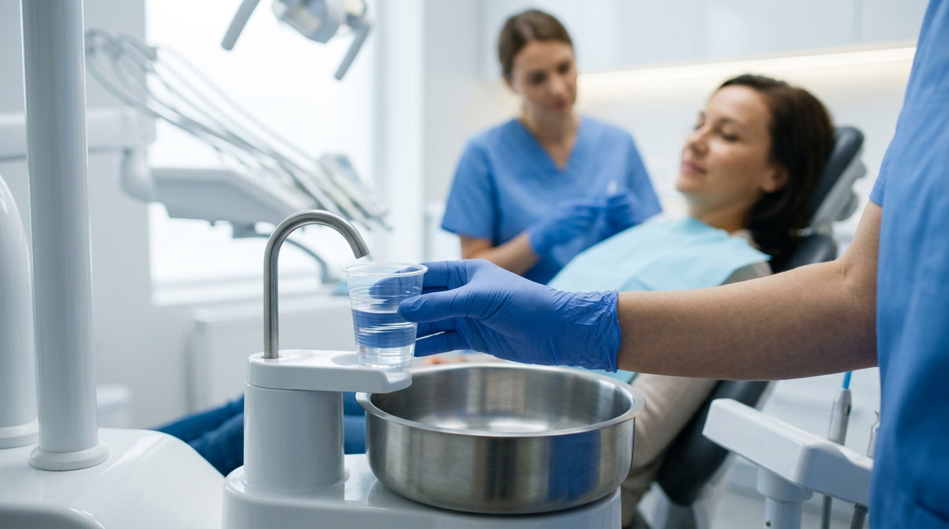 ağız gargarası – klinik yakın plan detay